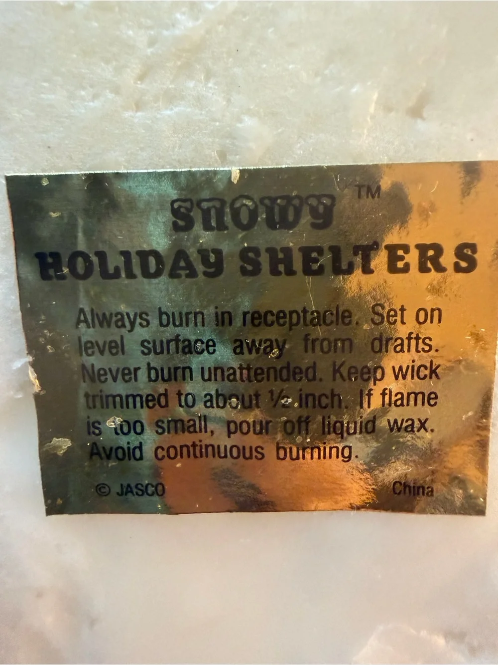 Vintage 1980 Jasco Snowy Holiday Dog House Holiday Candle
